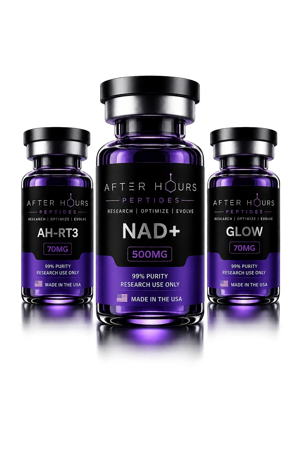 After Hours Labs research peptide bottles